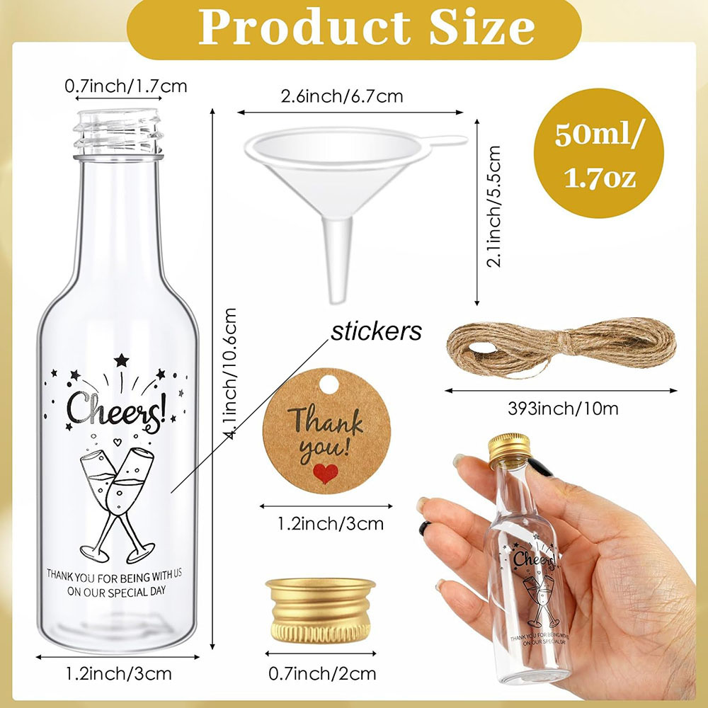 50Pack Mini Liquor Bottles,1.7 - огляд і ціна Water Bottle Blank