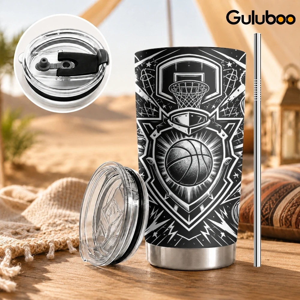 Black White Sports Emblem Vacu - огляд і ціна Tumbler 20Oz White