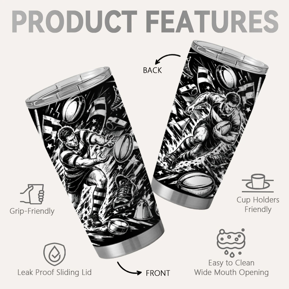 Black White Sports Emblem Vacu - огляд і ціна Tumbler 20Oz White