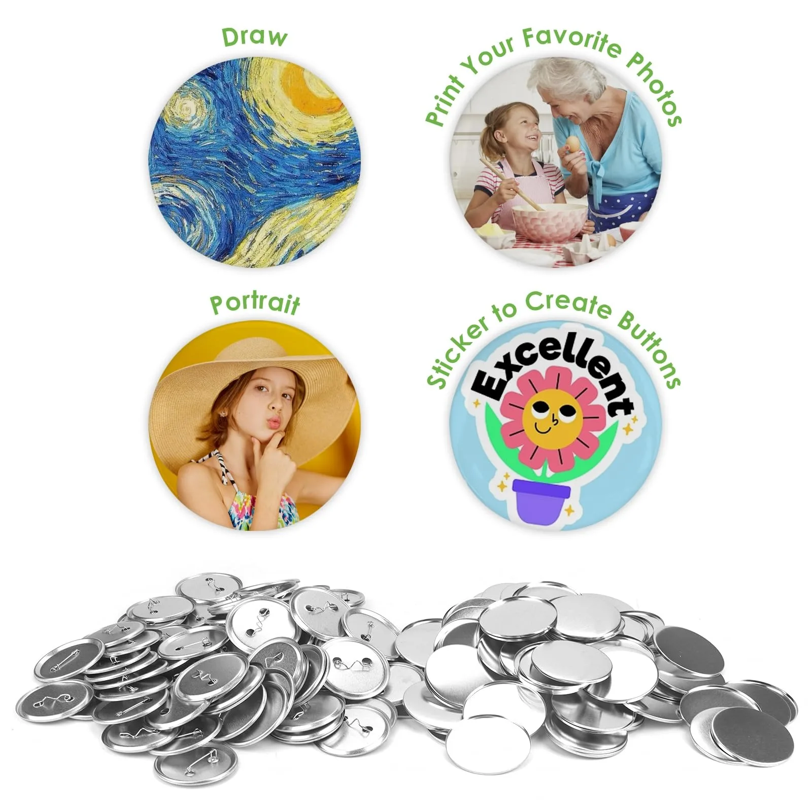 100PCS Blank Button Making Sup - огляд і ціна Button Badge Blank